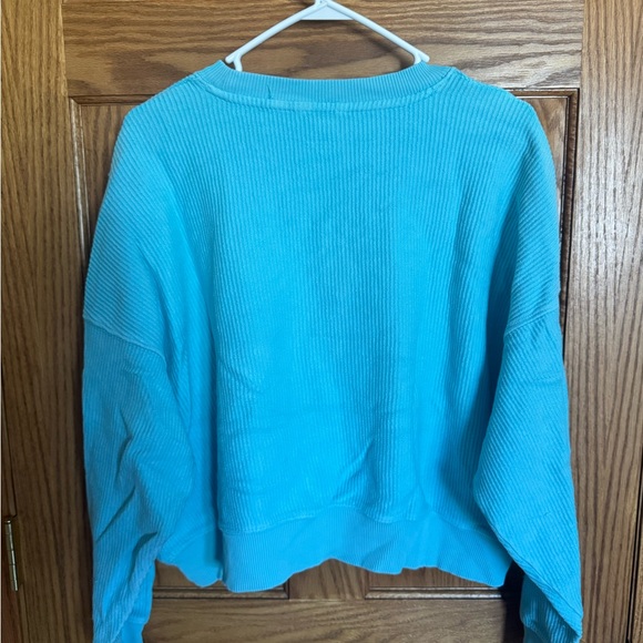 Aerie New Love Blue Corded Sweatshirt & Short Set - Large/XL - Picture 8 of 11